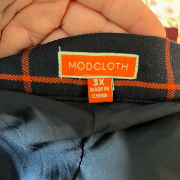 Modcloth Navy Plaid Skirt with Pockets - Picture 5 of 5
